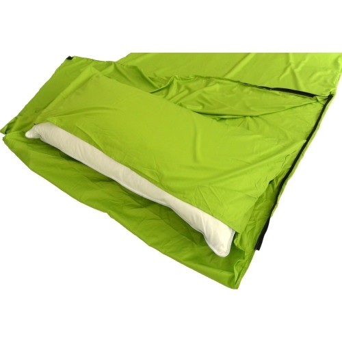 Prostokątna wkładka do śpiwora Origin Outdoors Mikrofibra, Zielona