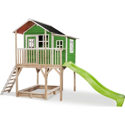Drewniany domek do zabawy EXIT Loft 750 - zielony