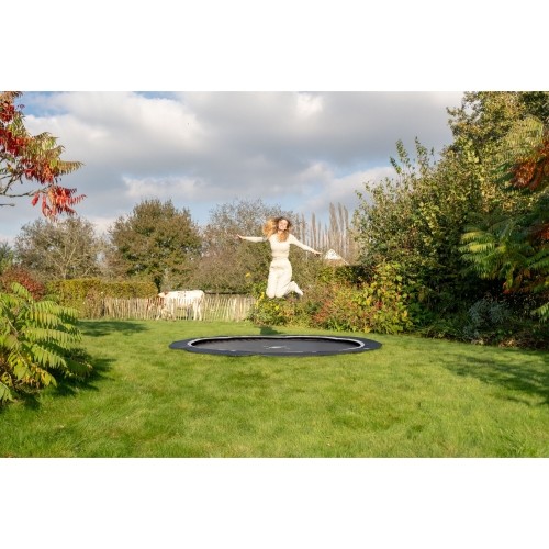 Trampolina sportowa gruntowa EXIT InTerra ø305cm, czarna