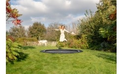 Trampolina sportowa naziemna EXIT InTerra ø366cm - czarna