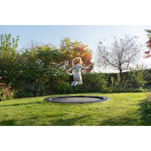 Trampolina sportowa gruntowa EXIT InTerra ø366 cm – czarna