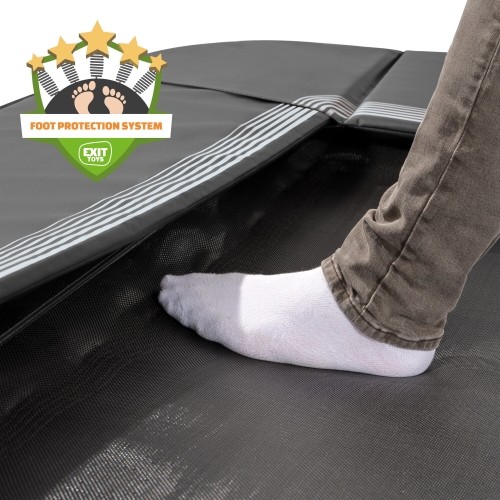 Trampolina sportowa naziemna EXIT InTerra 214x305cm - czarna