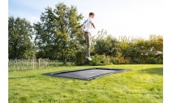 Trampolina sportowa naziemna EXIT InTerra 244x366cm - czarna