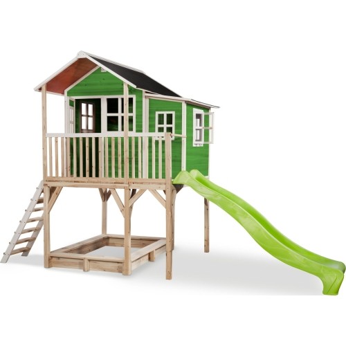 Drewniany domek do zabawy EXIT Loft 750 - zielony