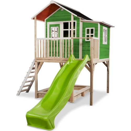 Drewniany domek do zabawy EXIT Loft 750 - zielony