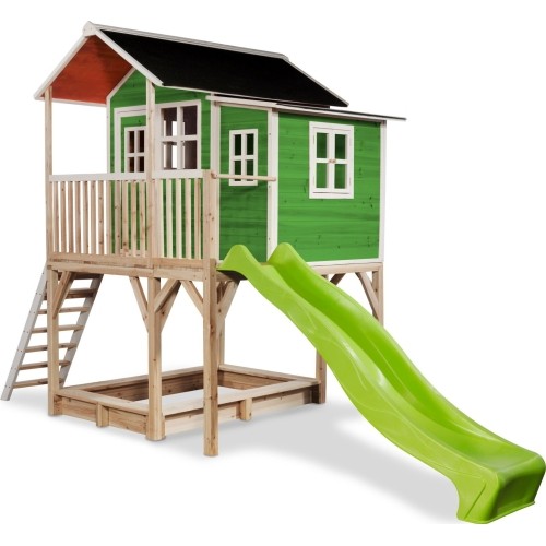 Drewniany domek do zabawy EXIT Loft 750 - zielony