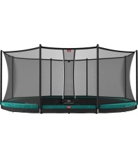 Trampolina BERG Grand Favorit InGround 520, zielona + siatka ochronna Comfort