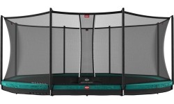 Trampolina BERG Grand Favorit InGround 520, zielona + siatka ochronna Comfort