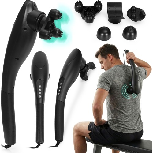 Masażer ręczny wibracyjny do masażu ciała zestaw 5 końcówek 20W ModernHome