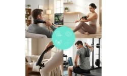 Masażer ręczny wibracyjny do masażu ciała zestaw 5 końcówek 20W ModernHome