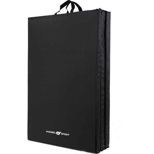 Materac gimnastyczny składany twardy z rzepami 180 x 90 x 5 cm czarny - Marbo Sport