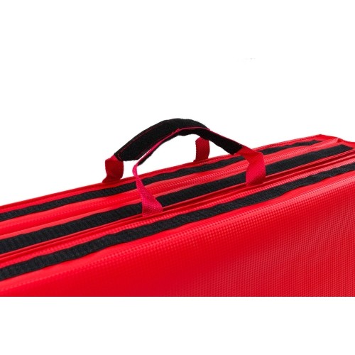 Składany twardy materac gimnastyczny na rzepy, 180 x 60 x 5 cm, czerwony - Marbo Sport