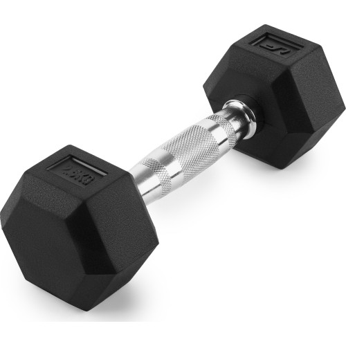 Hantel żeliwny gumowany HEX 2,5 kg – UpForm