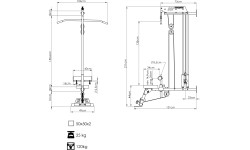 Wyciąg górny i dolny do ściany z siedziskiem i stopami MS-W104 2.0 - Marbo Sport