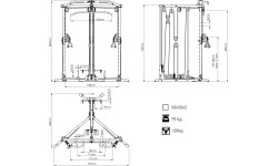 Brama na wolny ciężar z wyciągiem górnym i dolnym MS-W106 2.0 - Marbo Sport