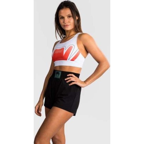 Damski biustonosz sportowy Venum x RWS 2.0 - biały/czerwony