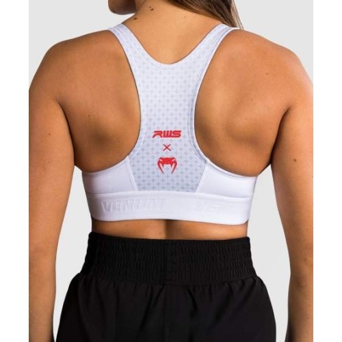 Damski biustonosz sportowy Venum x RWS 2.0 - biały/czerwony