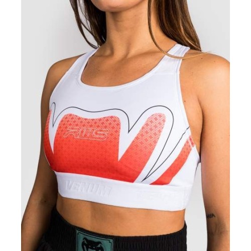 Damski biustonosz sportowy Venum x RWS 2.0 - biały/czerwony