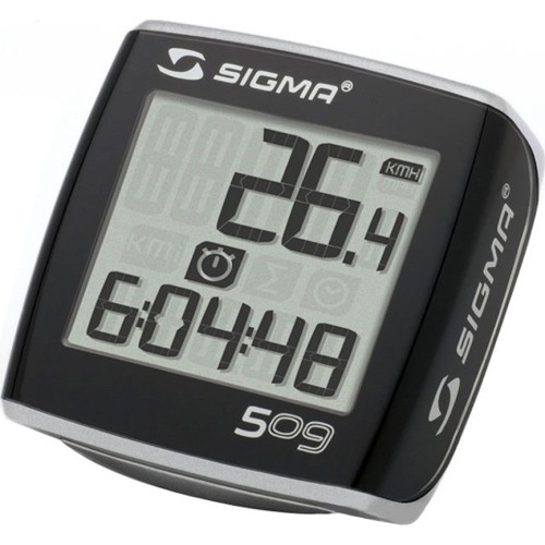 Licznik rowerowy Sigma BC 509, przewodowy, 5 funkcji (czarno-srebrny)