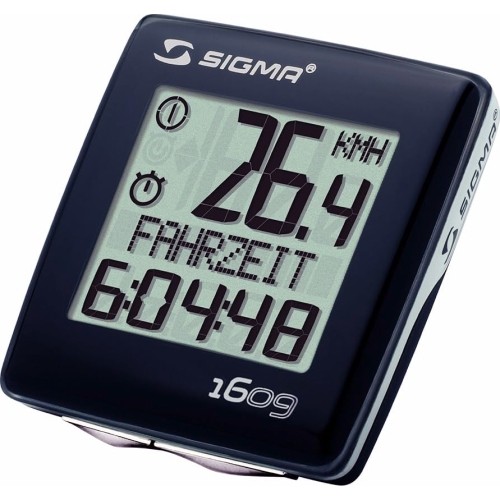 Komputer rowerowy Sigma BC 1609 // przewodowy, 16 funkcji (czarny/srebrny)