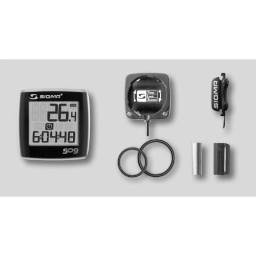 Komputer rowerowy Sigma BC 509 // przewodowy, 5 funkcji (czarny/srebrny)