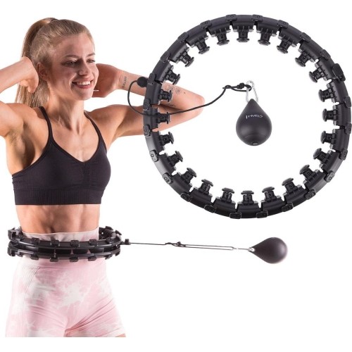 HHW01 HULA HOOP CZARNY Z OBCIĄŻNIKIEM HMS