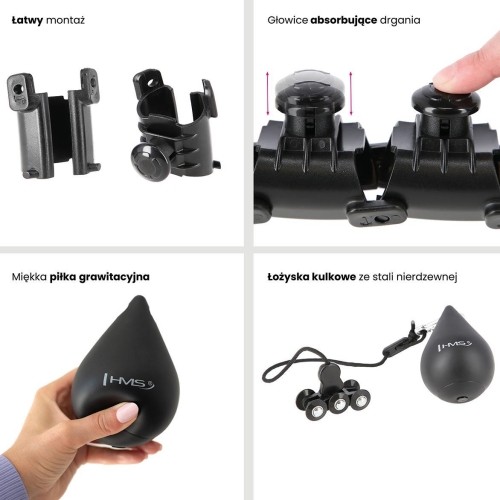 HHW01 HULA HOOP CZARNY Z OBCIĄŻNIKIEM HMS