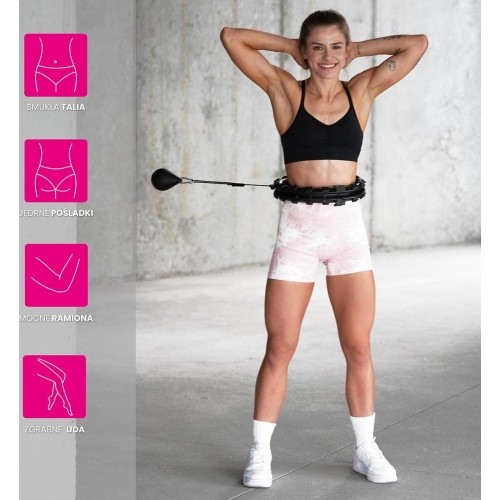 HHW01 HULA HOOP CZARNY Z OBCIĄŻNIKIEM HMS