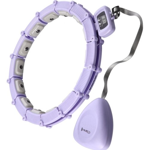 HHM14 HULA HOOP FIOLETOWY MAGNETYCZNY Z OBCIĄŻNIKIEM + LICZNIK HMS