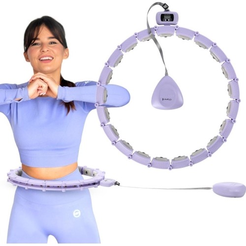 Magnetyczne hula hop HHM14 z obciążeniem i licznikiem, fioletowe HMS