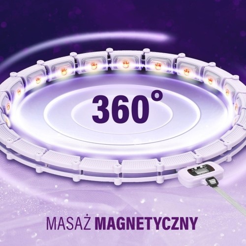 HHM14 HULA HOOP FIOLETOWY MAGNETYCZNY Z OBCIĄŻNIKIEM + LICZNIK HMS