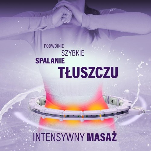 HHM14 HULA HOOP FIOLETOWY MAGNETYCZNY Z OBCIĄŻNIKIEM + LICZNIK HMS