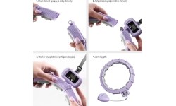 HHM14 HULA HOOP FIOLETOWY MAGNETYCZNY Z OBCIĄŻNIKIEM + LICZNIK HMS