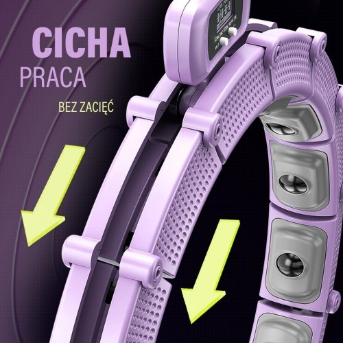 HHM14 HULA HOOP FIOLETOWY MAGNETYCZNY Z OBCIĄŻNIKIEM + LICZNIK HMS