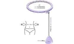 HHM14 HULA HOOP FIOLETOWY MAGNETYCZNY Z OBCIĄŻNIKIEM + LICZNIK HMS