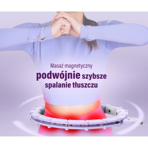 HHM14 HULA HOOP FIOLETOWY MAGNETYCZNY Z OBCIĄŻNIKIEM + LICZNIK HMS