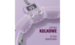 HHM14 HULA HOOP FIOLETOWY MAGNETYCZNY Z OBCIĄŻNIKIEM + LICZNIK HMS