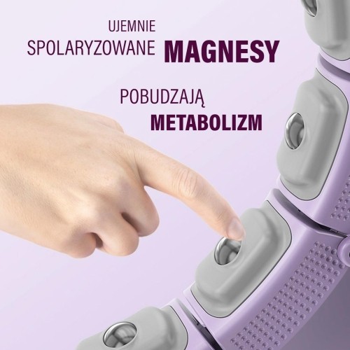 HHM14 HULA HOOP FIOLETOWY MAGNETYCZNY Z OBCIĄŻNIKIEM + LICZNIK HMS