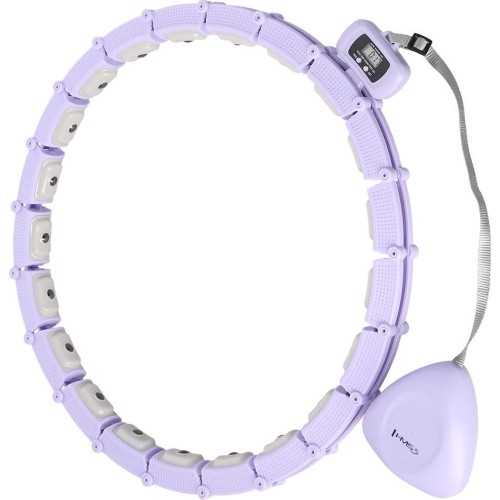 HHM14 HULA HOOP FIOLETOWY MAGNETYCZNY Z OBCIĄŻNIKIEM + LICZNIK HMS