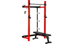 WISZĄCY REGAŁ SIŁOWY Z ŁAWKĄ KLT34 CZERWONY HMS FITNESS