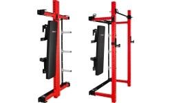 Naścienna przesuwna klatka treningowa z ławką KLT34, czerwona, HMS Fitness