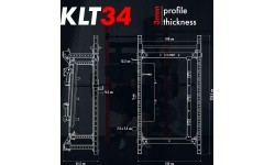 Naścienna przesuwna klatka treningowa z ławką KLT34, czerwona, HMS Fitness