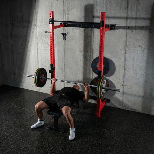 WISZĄCY REGAŁ SIŁOWY Z ŁAWKĄ KLT34 CZERWONY HMS FITNESS