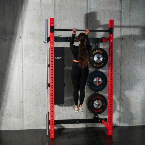 WISZĄCY REGAŁ SIŁOWY Z ŁAWKĄ KLT34 CZERWONY HMS FITNESS