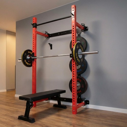 WISZĄCY REGAŁ SIŁOWY Z ŁAWKĄ KLT34 CZERWONY HMS FITNESS