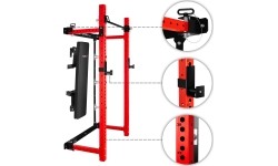 WISZĄCY REGAŁ SIŁOWY Z ŁAWKĄ KLT34 CZERWONY HMS FITNESS