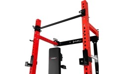 Naścienna przesuwna klatka treningowa z ławką KLT34, czerwona, HMS Fitness