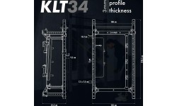 Naścienna przesuwna klatka treningowa z ławką KLT34 szara HMS Fitness