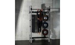Naścienna przesuwna klatka treningowa z ławką KLT34 szara HMS Fitness
