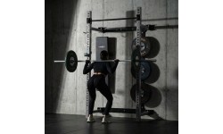 Naścienna przesuwna klatka treningowa z ławką KLT34 szara HMS Fitness